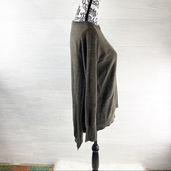 BB Dakota Cross High Low Hem Brown Crewneck Sweater - Picture 4 of 9